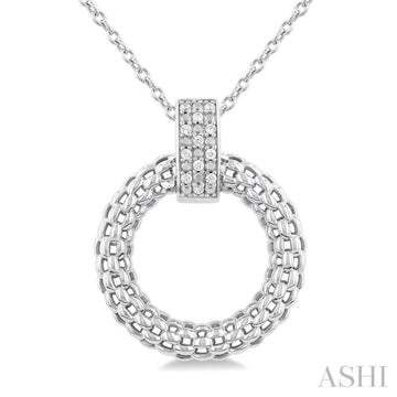 Diamond Mesh Circle Pendant